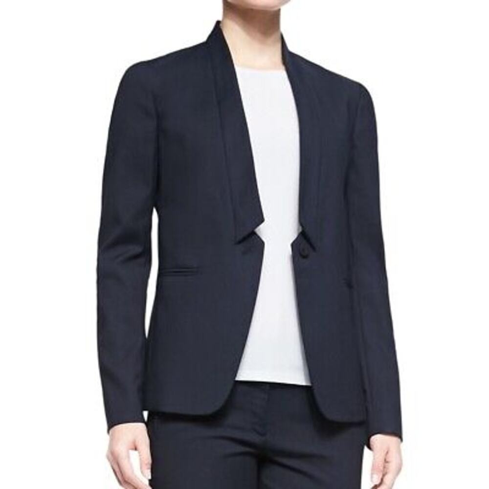 Joseph Marleybone Inverted Collar One Button Blazer Navy Blue FR 44 / Large